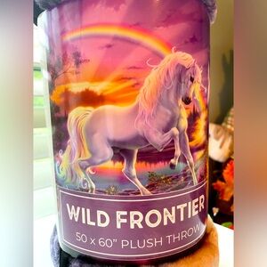 Unicorn throw blanket.  50in x 60in Very soft and warm colorful